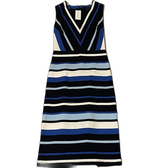Banana Republic Dresses & Skirts - Banana Republic Ponte V Neck Striped Sheath Dress NWT Size 2